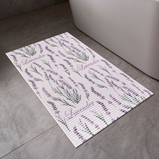 Koupelnová pěnová rohož / předložka PRO-079 Levandule na fialkovém - metráž šířka 65 cm - detail 1 - Biante.cz Koupelnová pěnová rohož / předložka PRO-079 Levandule na fialkovém - metráž šířka 65 cm - detail 1 - Biante.cz