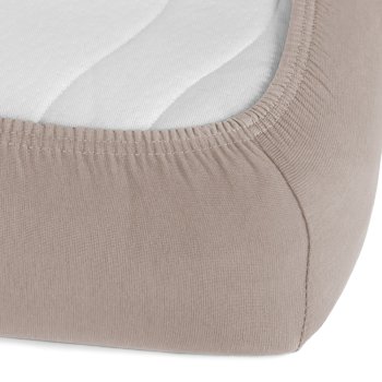 Jersey napínací prostěradlo na vysokou matraci JR-027 Šedohnědé - detail 1 - Biante.cz Jersey napínací prostěradlo na vysokou matraci JR-027 Šedohnědé - detail 1 - Biante.cz