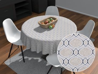 Dekoračný okrúhly obrus Leona LN-124 Geometrický vzor na režnom - Biante.sk Dekoračný okrúhly obrus Leona LN-124 Geometrický vzor na režnom - Biante.sk
