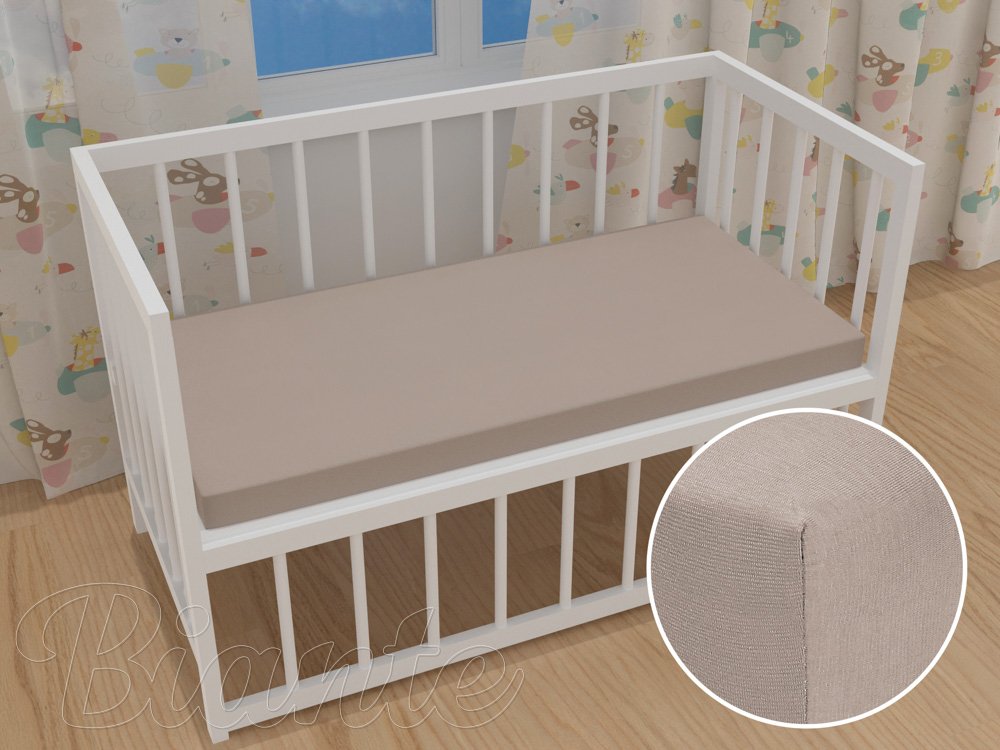 Dětské jersey napínací prostěradlo do postýlky JR-027 Šedohnědé - Biante.cz Dětské jersey napínací prostěradlo do postýlky JR-027 Šedohnědé - Biante.cz