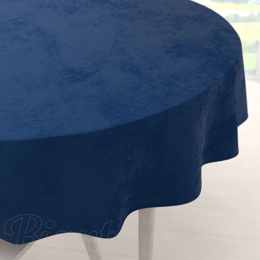 Sametový kulatý ubrus Velvet Premium SVP-036 Námořnická modrá - Biante.cz
