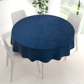 Sametový kulatý ubrus Velvet Premium SVP-029 Námořnická modrá - detail 1 - Biante.cz