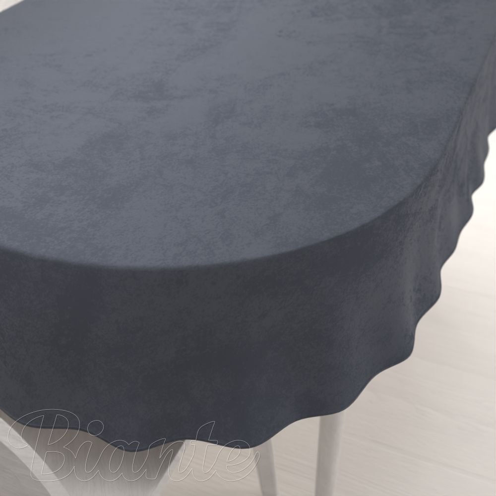 Sametový oválný ubrus Velvet Premium SVP-004 Antracitově šedý - Biante.cz