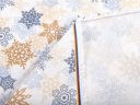 Vánoční dekorační látka PM-041 Modrošedé a béžové vločky - šířka 150 cm - detail 3 - Biante.cz