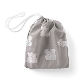 Bavlněný pytlík/sáček na přezůvky Sandra SA-733 Zamilovaní lední medvědi na světle šedém - Biante.cz