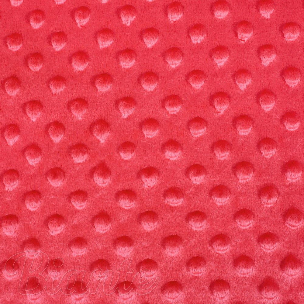 Dětská látka Minky 3D puntíky MKP-019 Jahodová červená - šířka 150 cm - detail 6 - Biante.cz