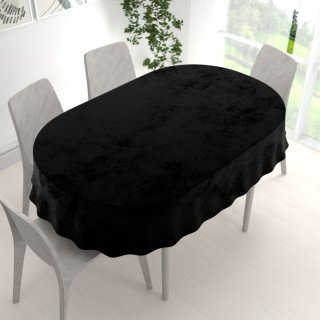 Velký sametový oválný ubrus Velvet Premium SVP-041 Černý - detail 1 - Biante.cz Velký sametový oválný ubrus Velvet Premium SVP-041 Černý - detail 1 - Biante.cz