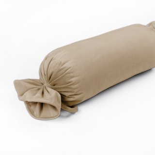 Sametový polštář válec bonbon Velvet Premium SVP-045 Kávově béžový - Biante.cz