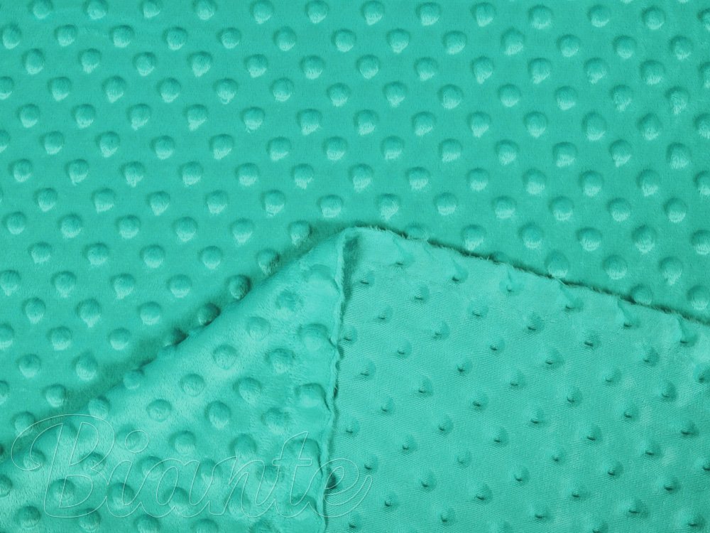 Dětská látka Minky 3D puntíky MKP-047 Tyrkysově zelená - šířka 150 cm - detail 3 - Biante.cz Dětská látka Minky 3D puntíky MKP-047 Tyrkysově zelená - šířka 150 cm - detail 3 - Biante.cz