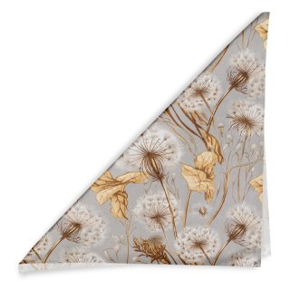 Bavlněný šátek Sandra SA-517 Podzimní pampelišky na šedém - detail 1 - Biante.cz