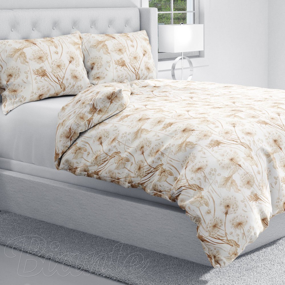 Bavlnené posteľné obliečky Sandra SA-518 Jesenné púpavy na bielom - detail 1 - Biante.sk