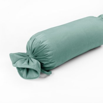 Sametový polštář válec bonbon Velvet Premium SVP-048 Pastelová ledově zelená - Biante.cz