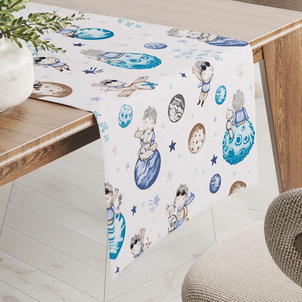 Detský bavlnený behúň na stôl Sandra SA-644 Malý modrý princ na bielom - Biante.sk