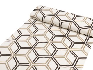 Bavlnená látka/plátno Sandra SA-558 Hnedé hexagóny na krémovom - šírka 220 cm - detail 1 - Biante.sk Bavlnená látka/plátno Sandra SA-558 Hnedé hexagóny na krémovom - šírka 220 cm - detail 1 - Biante.sk