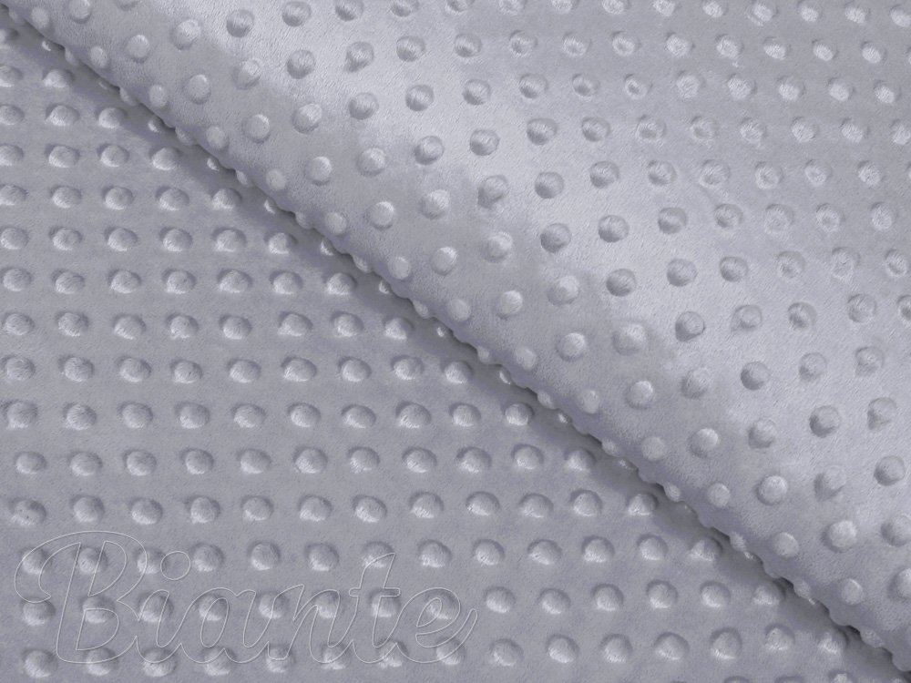 Dětská látka Minky 3D puntíky MKP-048 Šedá - šířka 150 cm - Biante.cz Dětská látka Minky 3D puntíky MKP-048 Šedá - šířka 150 cm - Biante.cz