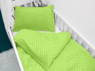 Dětské povlečení do postýlky Minky 3D puntíky MKP-007 Hráškově zelené - Biante.cz Dětské povlečení do postýlky Minky 3D puntíky MKP-007 Hráškově zelené - Biante.cz
