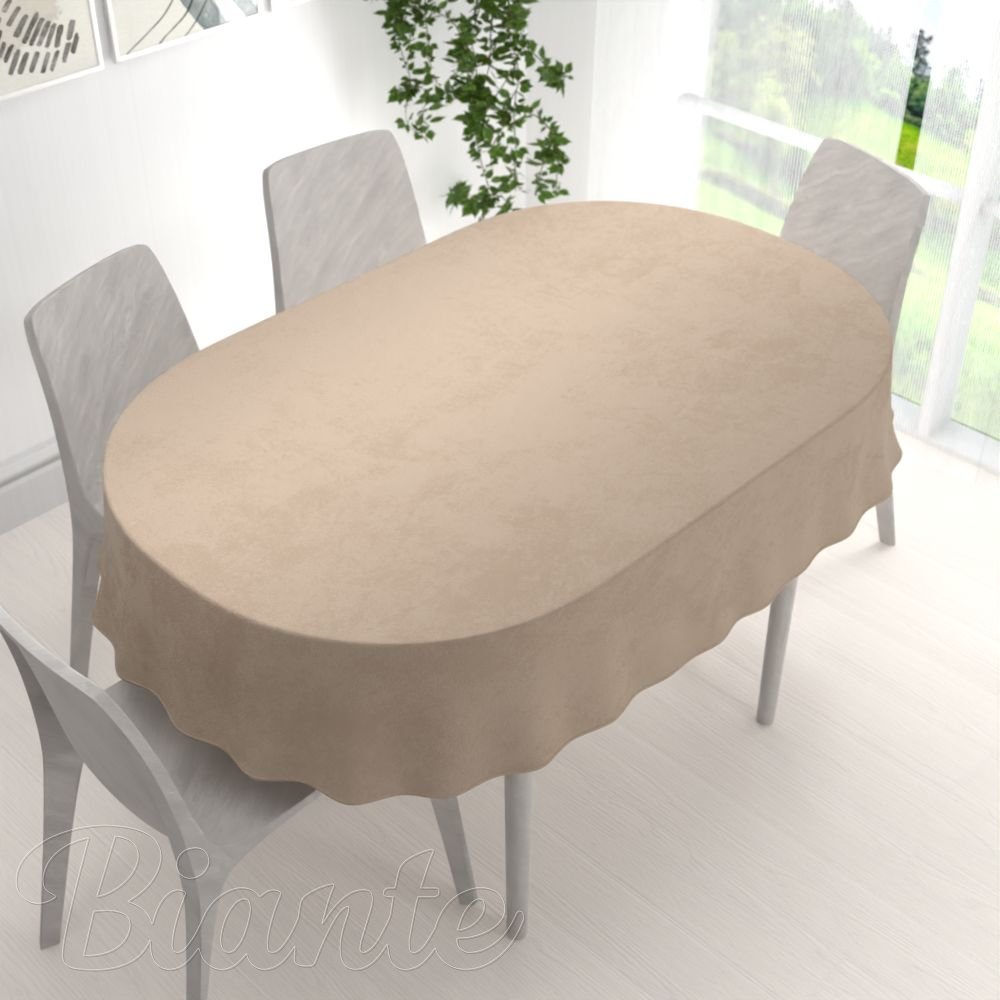 Sametový oválný ubrus Velvet Premium SVP-042 Béžovohnědý - detail 1 - Biante.cz