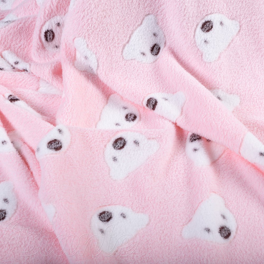 Dětská mikroplyšová deka MIP-028 Medvídci na růžovém - detail 3 - Biante.cz