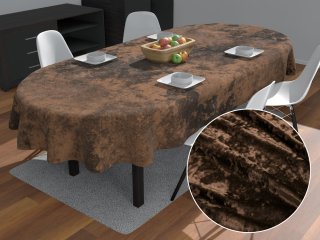 Sametový oválný ubrus Diana DI-004 Tmavě hnědý - Biante.cz Sametový oválný ubrus Diana DI-004 Tmavě hnědý - Biante.cz