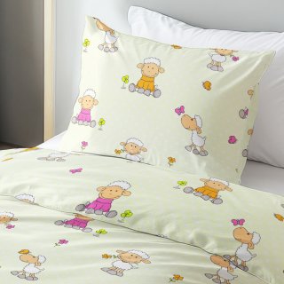 Dětské bavlněné ložní povlečení Sandra SA-729 Veselé ovečky na světle zeleném puntíkovaném - detail 1 - Biante.cz Dětské bavlněné ložní povlečení Sandra SA-729 Veselé ovečky na světle zeleném puntíkovaném - detail 1 - Biante.cz