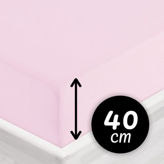 Jersey napínací prostěradlo na extra vysokou matraci JR-032 Pudrově růžová - Biante.cz