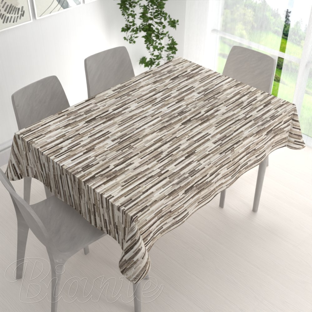 Dekoračný obdĺžnikový obrus Leona LN-176 Hnedo-béžové pásiky - detail 1 - Biante.sk