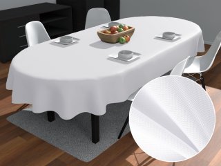 Teflonový oválný ubrus TF-068 Bílý bez vzoru - Biante.cz