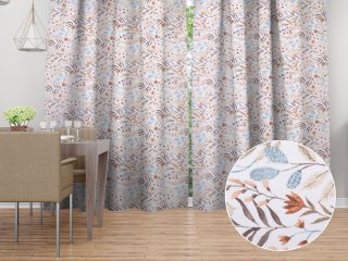 Dekorační závěs Leona LN-163 Podzimní větvičky na bílém - šířka 270 cm - Biante.cz Dekorační závěs Leona LN-163 Podzimní větvičky na bílém - šířka 270 cm - Biante.cz