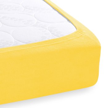 Froté napínací prostěradlo na extra vysokou matraci FR-003 Žluté - detail 1 - Biante.cz Froté napínací prostěradlo na extra vysokou matraci FR-003 Žluté - detail 1 - Biante.cz