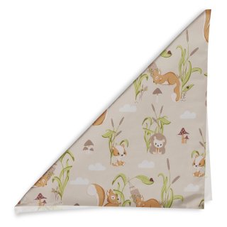 Dětský bavlněný šátek Sandra SA-695 Veverky a ježci na světle béžovém - detail 1 - Biante.cz Dětský bavlněný šátek Sandra SA-695 Veverky a ježci na světle béžovém - detail 1 - Biante.cz