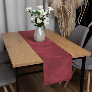 Zamatový behúň na stôl Velvet Prémium SVP-050 Vínovo červený - detail 1 - Biante.sk