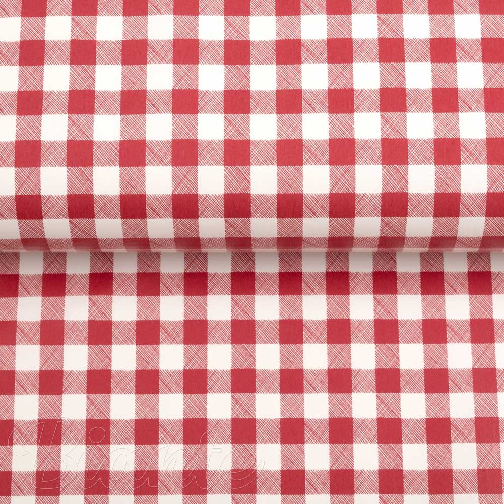 PVC ubrus Červeno-bílá kostička 12x12 mm PV-109 - metráž š. 140 cm - detail 1 - Biante.cz