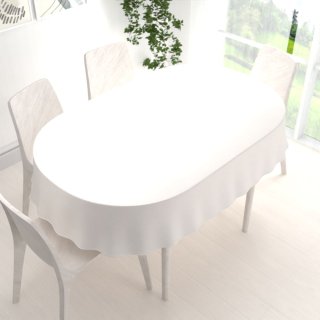 Sametový oválný ubrus Velvet Premium SVP-024 Krémově bílý - detail 1 - Biante.cz