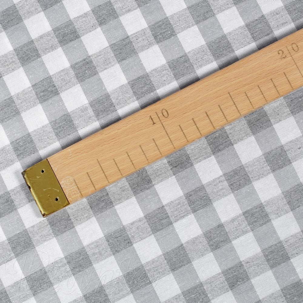 Dekorační látka Rebeka RE-019 Šedo-bílá kostka střední - šířka 140 cm - detail 4 - Biante.cz