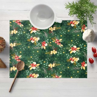 Bavlnené prestieranie na stôl Sandra SA-713 Vianočné cezmíny na zelenom - Biante.sk Bavlnené prestieranie na stôl Sandra SA-713 Vianočné cezmíny na zelenom - Biante.sk