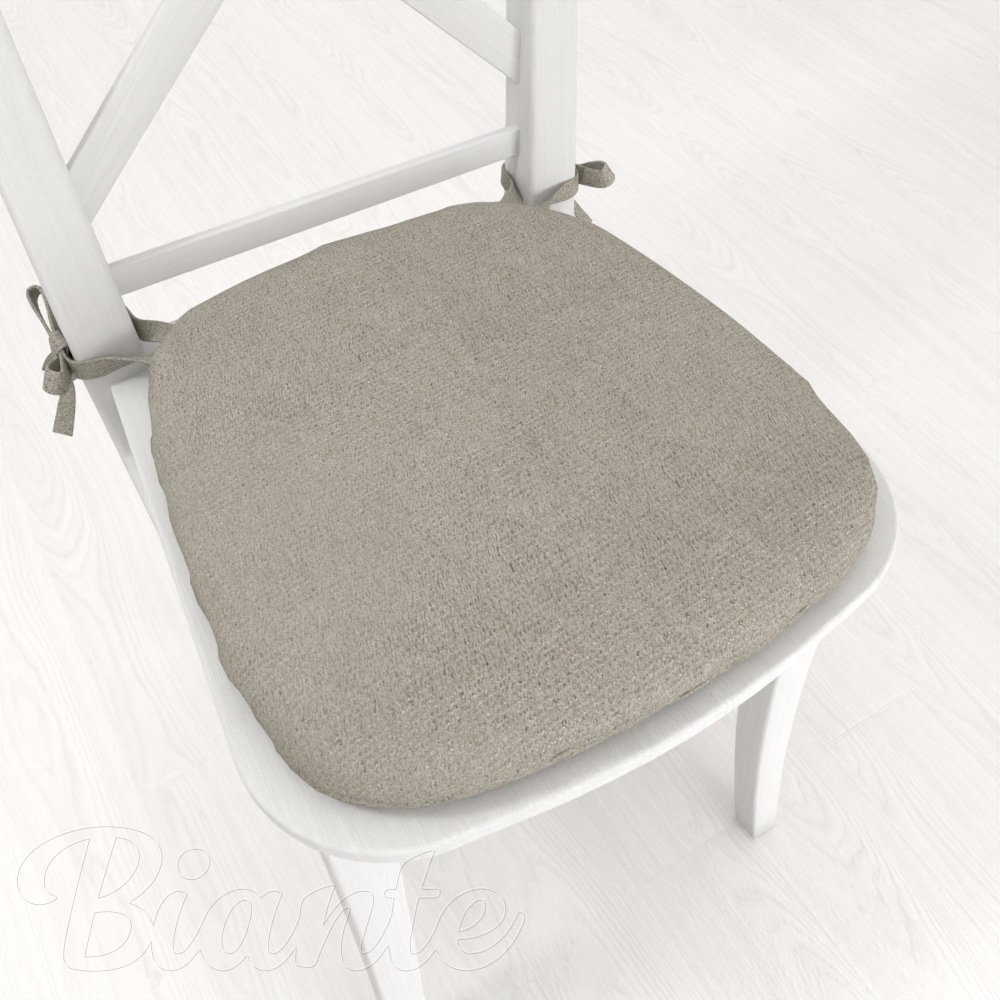 Oblý podsedák z imitace broušené kůže Alcantara ALC-014 Světle šedý - 39x37x3 cm - Biante.cz