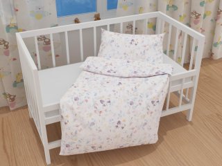 Detské bavlnené posteľné obliečky do postieľky Sandra SA-290 Farebné lučne kvety na bielom - detail 1 - Biante.sk Detské bavlnené posteľné obliečky do postieľky Sandra SA-290 Farebné lučne kvety na bielom - detail 1 - Biante.sk