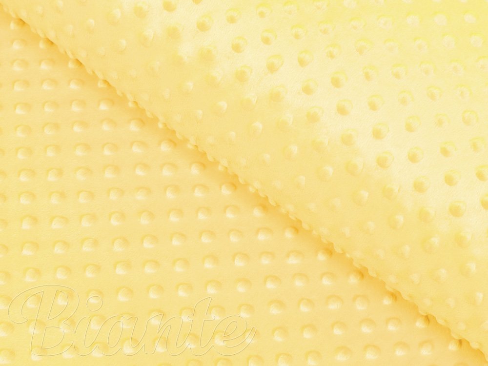 Dětská látka Minky 3D puntíky MKP-021 Citronově žlutá - šířka 150 cm - Biante.cz Dětská látka Minky 3D puntíky MKP-021 Citronově žlutá - šířka 150 cm - Biante.cz
