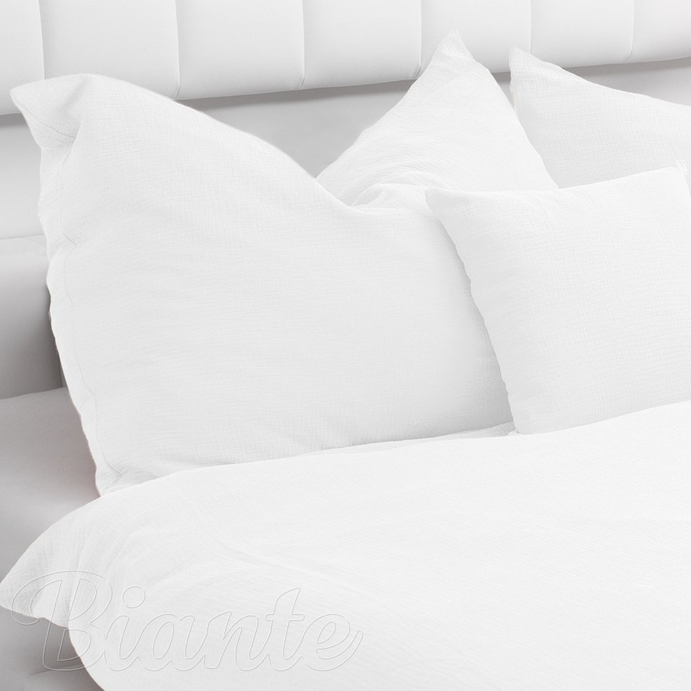 Dětské mušelínové povlečení do postýlky Nature MSN-079 Snehově bílé - detail 2 - Biante.cz