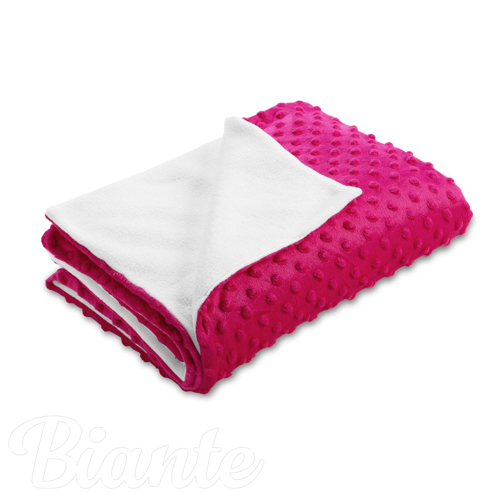 Dětská oboustranná deka Minky puntíky/Polar MKP-018 Purpurová - Biante.cz