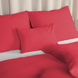 Ľanové posteľné obliečky LEN-027 Sýto červené 140x200 cm a 70x90 cm - detail 1 - Biante.sk