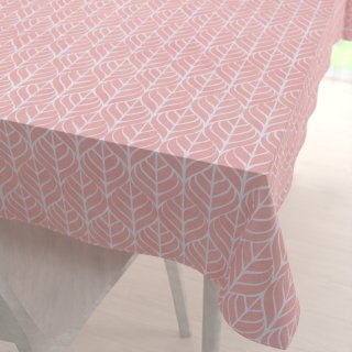 Bavlněný obdélníkový ubrus Sandra SA-211 Listy na starorůžovém - Biante.cz