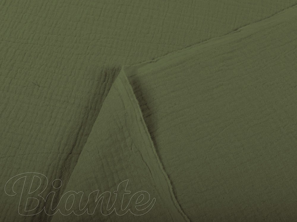 Mušelín dvojitá gázovina MSN-022 Tmavá olivově zelená - metráž šířka 140 cm - detail 3 - Biante.cz Mušelín dvojitá gázovina MSN-022 Tmavá olivově zelená - metráž šířka 140 cm - detail 3 - Biante.cz