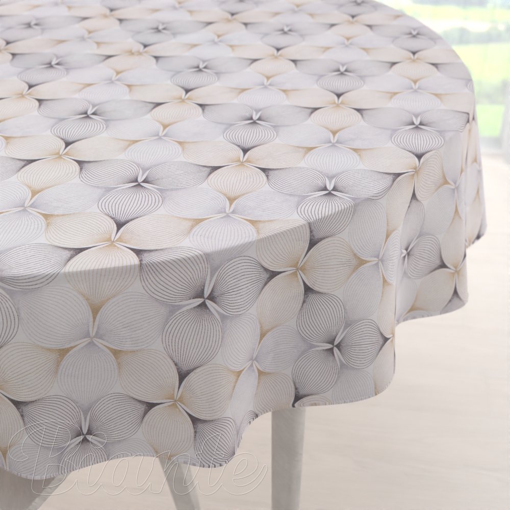 Dekorační kulatý ubrus PML-031 Designové geometrické obrazce na bílém - Biante.cz
