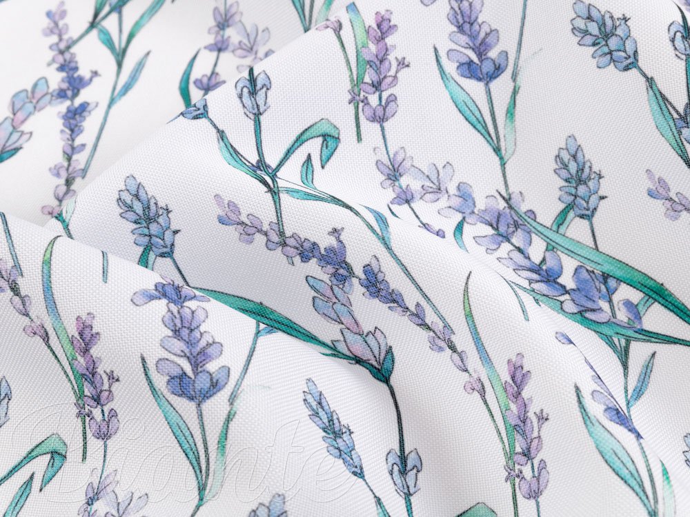 Teflonová látka na ubrusy TF-088 Levandule na bílém - šířka 155 cm - detail 4 - Biante.cz Teflonová látka na ubrusy TF-088 Levandule na bílém - šířka 155 cm - detail 4 - Biante.cz