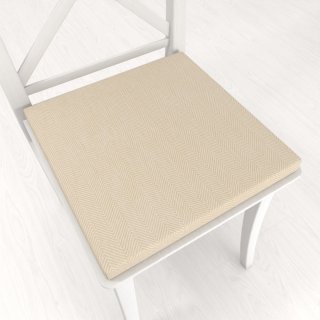 Štvorcový podsedák BKM-305 Krémové cik-cak pásiky - 38x38x3 cm - Biante.sk