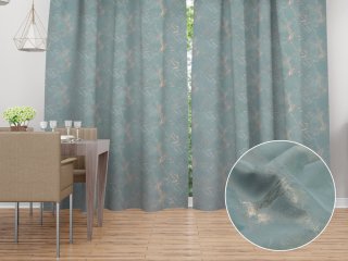 Sametový závěs Isabela IBL-020 Zlatý/kouřový mramor na světle modrošedém - šířka 135 cm - Biante.cz