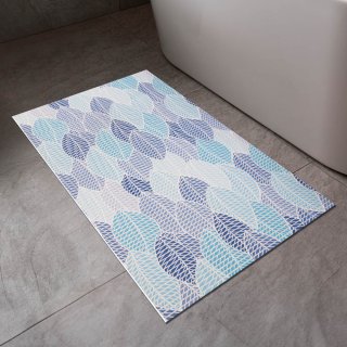 Kúpeľňová penová rohož / predložka PRO-008 Modré listy - metráž šírka 65 cm - detail 1 - Biante.sk Kúpeľňová penová rohož / predložka PRO-008 Modré listy - metráž šírka 65 cm - detail 1 - Biante.sk