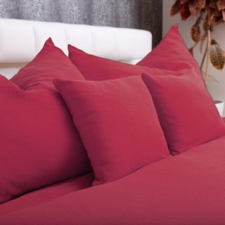 Mušelínové ložní povlečení Nature MSN-042 Malinově červené - detail 1 - Biante.cz Mušelínové ložní povlečení Nature MSN-042 Malinově červené - detail 1 - Biante.cz