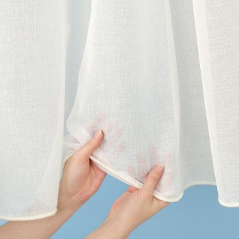 Záclona - krémově režný vzor s olůvkem ZAC-020 výška 160 cm a 325 cm - detail 1 - Biante.cz